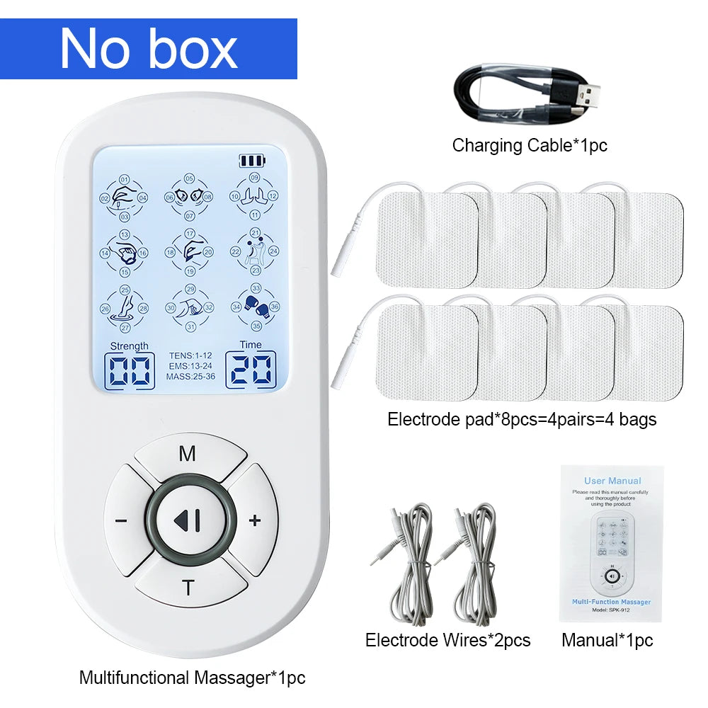 36Modes Electrical EMS Muscle Stimulator Tens Massage Digital Apparatus Pulse Slimming Acupuncture Full Body Relax Massager