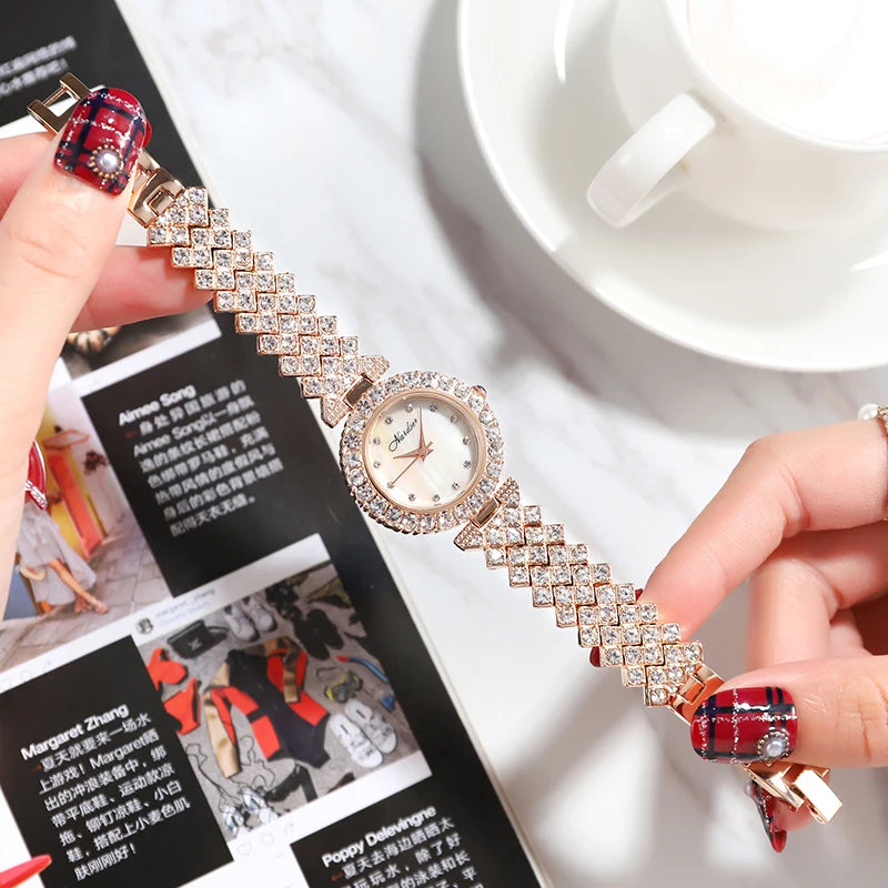 2024 Fashion Top Brand Luxury Watch Women Waterproof Crystal Women Dress Watch Fully Diamond Women Watches Ladies Watch Quartz