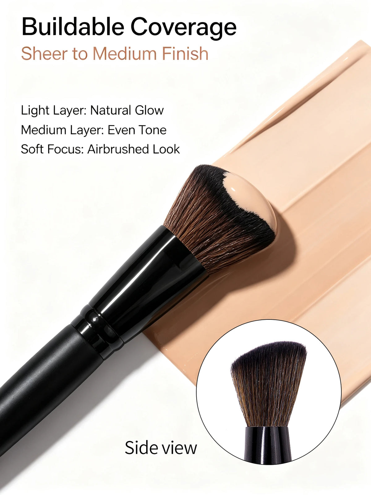 Multi-Functional Makeup Brushes, Flat Top Foundation Brush, Blush Brush, Soft Bristle Powder Brush & Contour Brush, Beauty Tools