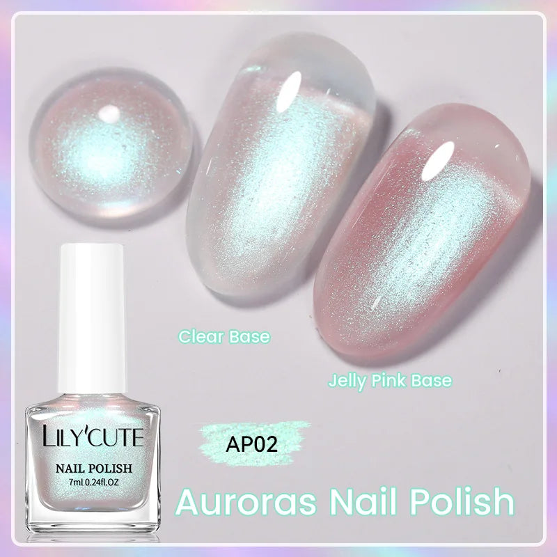 LILYCUTE 7ml Glitter Nail Polish Colorful Bright Sparkling Glitter Pearl Nail Art DIY Decoration No Need of Lamp to Cure