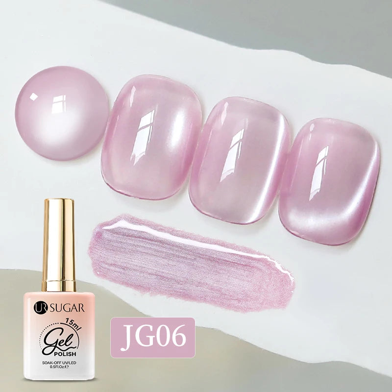 UR SUGAR 15ml Water Light Cat Magnetic Gel Nail Polish Champagne Semi Permanent Soak Off UV Gel Crystal Varnis Nail Art Manicure