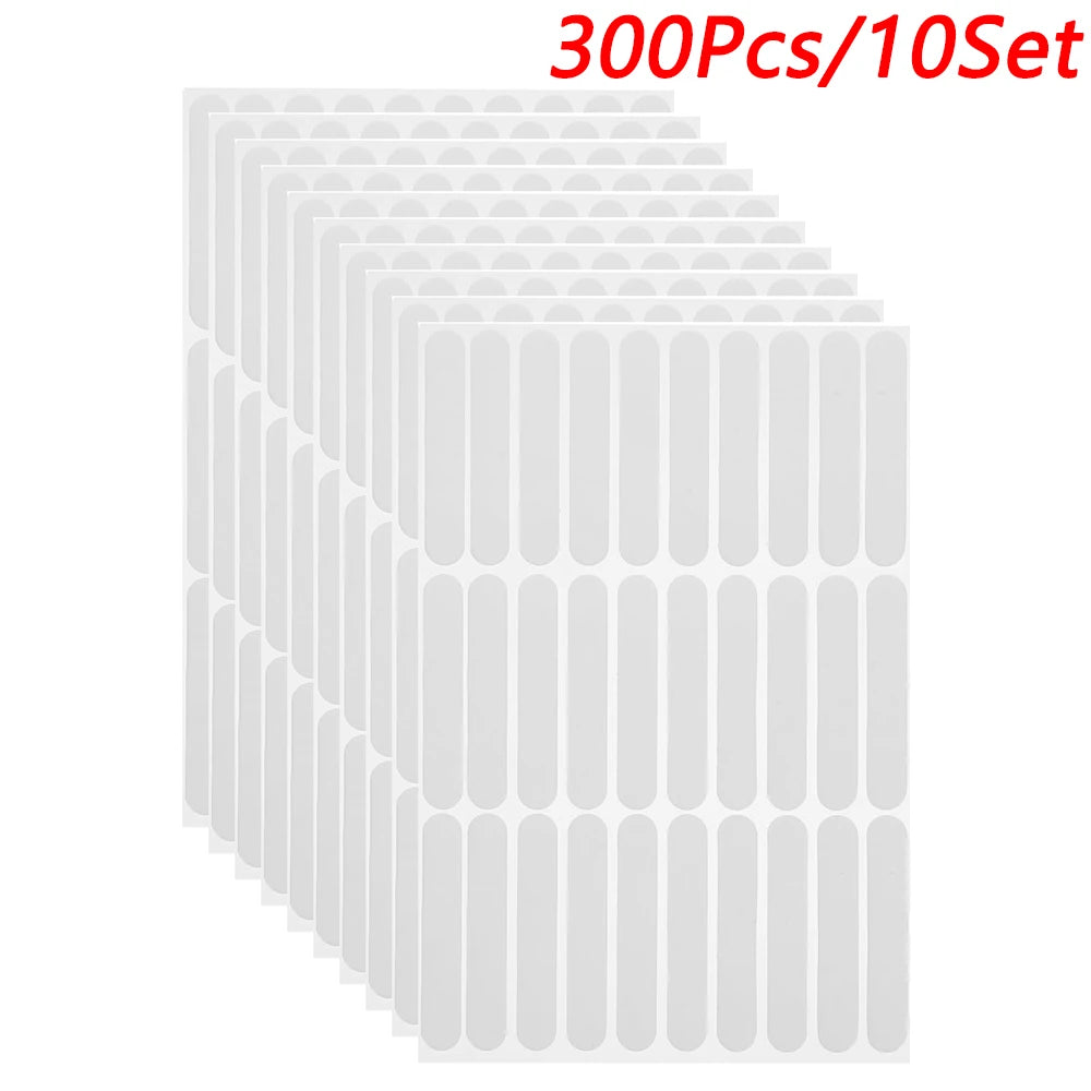 30Pcs Nail Art Adhesive Tape Double Sided Adhesive Transparent Nail Display Tape for Fingernails Decorative Beauty Stickers