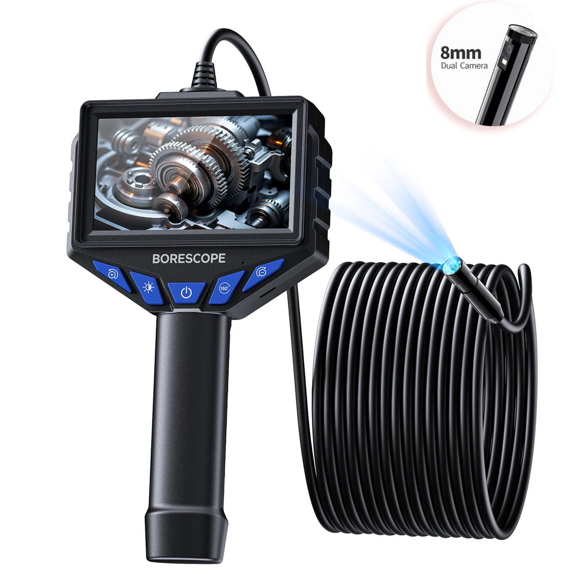 Endoscope Camera with Light, 8mm 1080P HD Borescope, IP67 Waterproof Snake Camera,Inspecting Walls, Automotive Engines, Pipes