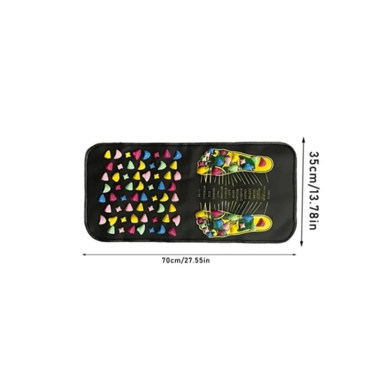 Foot Massage Mat Reflexology Walk Stone Road Acupressure Acupoint Mat For Long Sitting, Elderly & Students
