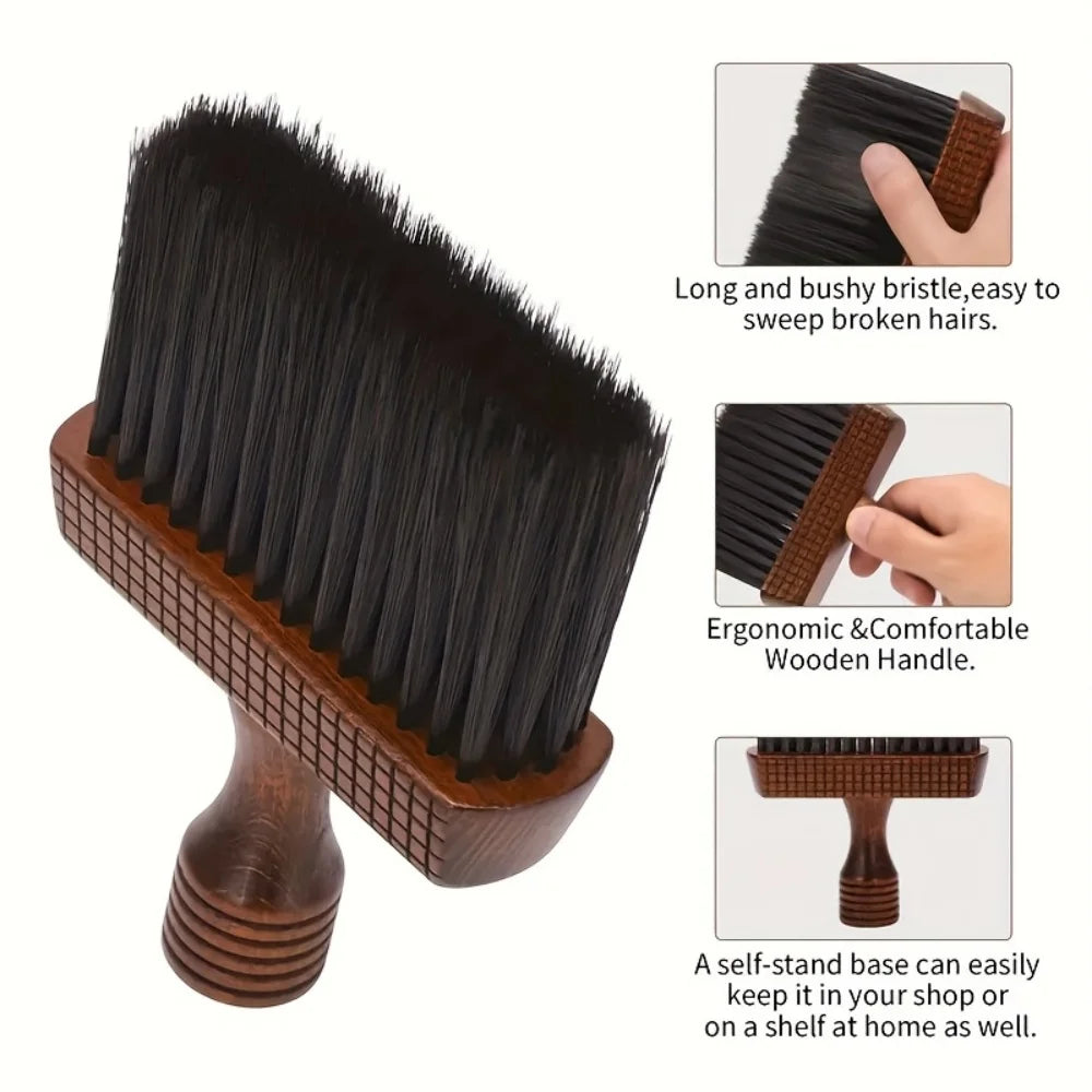 1 Hair Cleaning Brush, a Specialized Wooden Hairdressing Tool for Salons, Natural Wooden Handle Cleaning and Beauty Tool