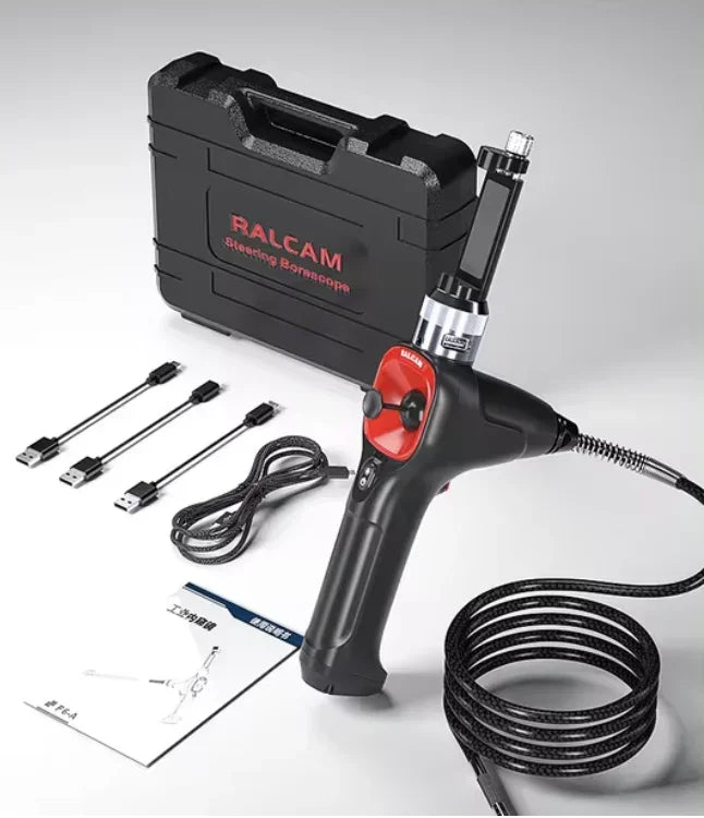 360° Articulating Borescope 6.2mm 4 Ways 3m Wires IPS Automotive Inspection Camera 6 Adjustable LED Lights