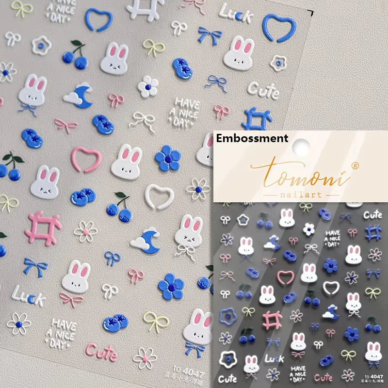 Pink Translucent Peach Jelly Texture 5D Soft Embossed Reliefs Self Adhesive Nail Art Stickers Cute Fruits 3D Manicure Decals