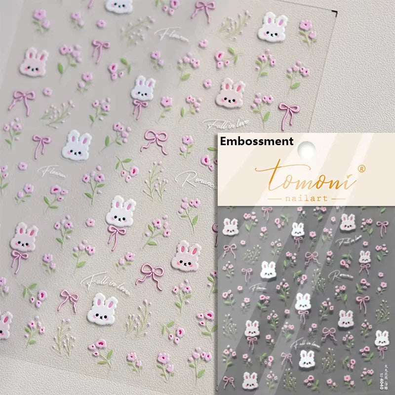 Pink Translucent Peach Jelly Texture 5D Soft Embossed Reliefs Self Adhesive Nail Art Stickers Cute Fruits 3D Manicure Decals