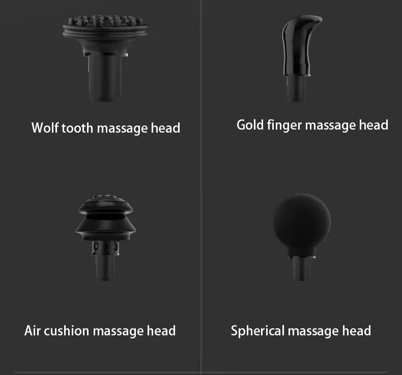 Portable Black Percussion Gun, Deep Muscle Relaxation Electric Massage Gun, Deep Tissue Muscle Relief Massager, 8 Massage Heads
