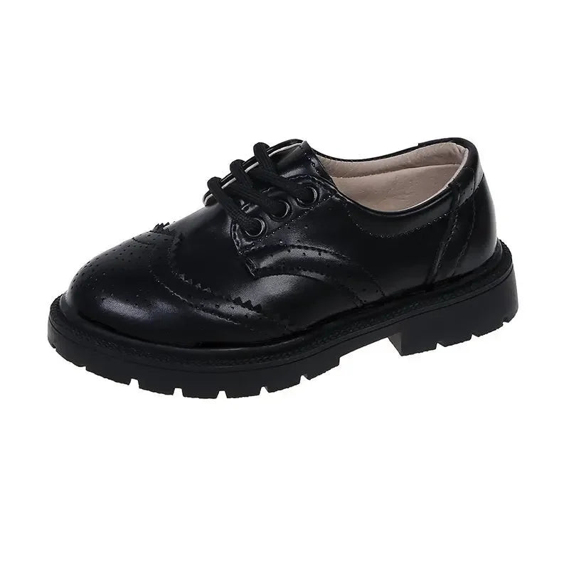 New All-match Black Brown Teenage Boy Dress Shoes 2024 Vintage Formal England Boys Wedding Party Shoes Boys Leather Shoes H06213