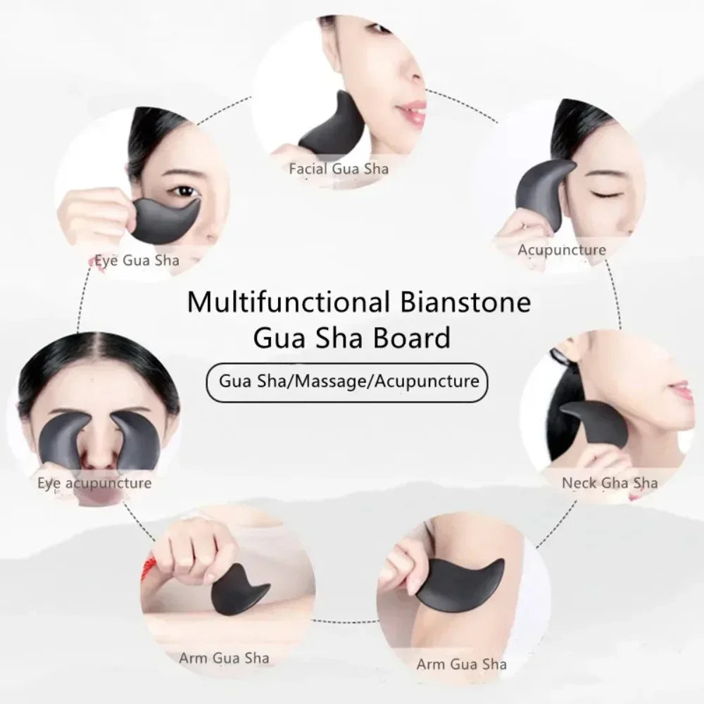 Smooth Polished Natural Jade Gua Sha Board Gentle Skin-Friendly Lightweight Portable SPA Massage Tool for Home Daily Skincare Travel Women Skincare Lovers Facial Massager Face Neck Care Beauty Accessory