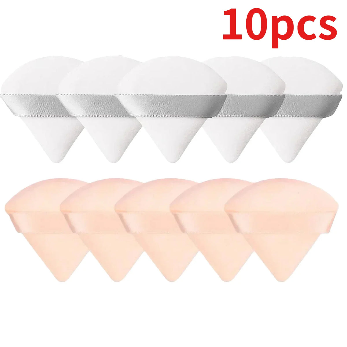 10PCS Triangle Finger Makeup Puff Soft Sponge Blender Wet Dry Powder Puff Reusable Portable Daily Face Cosmetic Beauty Tools
