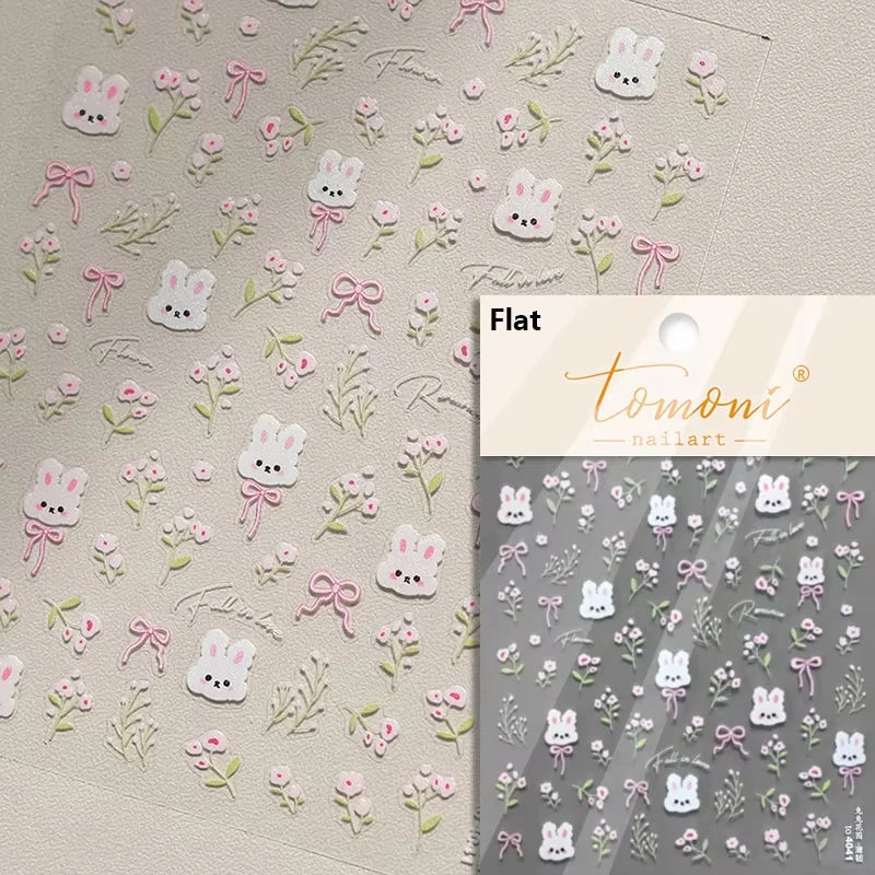 Pink Translucent Peach Jelly Texture 5D Soft Embossed Reliefs Self Adhesive Nail Art Stickers Cute Fruits 3D Manicure Decals
