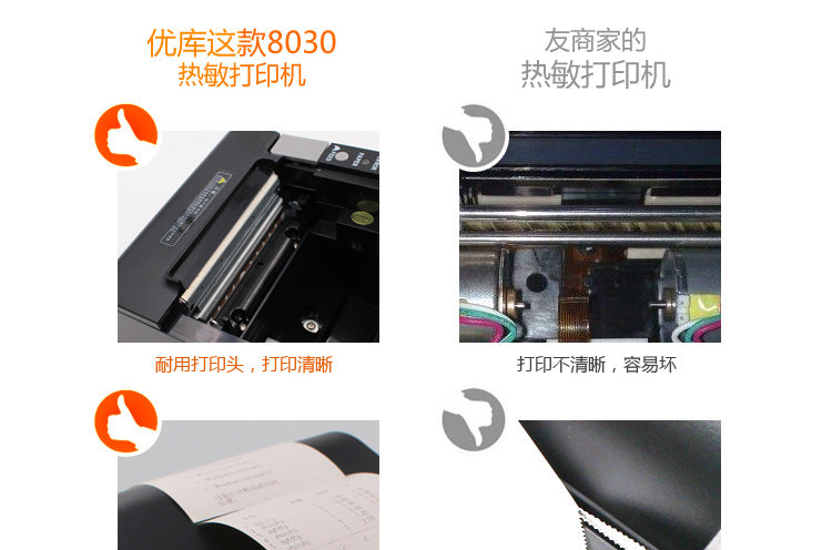 Youku 8030 Kitchen Thermal Printer Three-Proof Kitchen Ordering Machine USB Network Port Serial Port High-Speed 80 Bill Machine