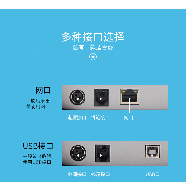 Youku 8032 Thermal Receipt Printer Kitchen Catering Ordering Machine with Cutter Kitchen Meituan Takeaway Ordering Machine