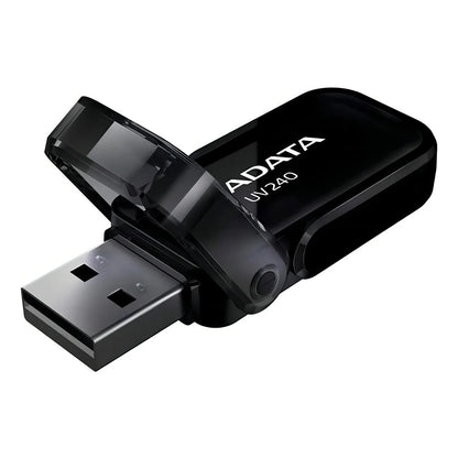 Adata UV240 64GB USB Flash Drive 2.0 Negro Memory Pen with Engraved Logo and with Sliding Lid Plastic Gift Box Packaging