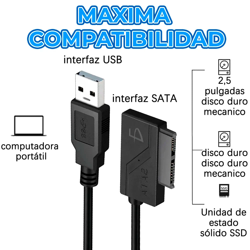 USB 2.0 to Slimline SATA 13-Pin DVD-RW Adapter Cable for Laptop Optical Drive 480 Mbps Speed Model CON.YM06