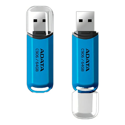 ADATA C906 64GB USB Flash Drive 2.0 Micro USB Stick Mini Plastic Shape Blue AC906-64G-RWB Gift Box Packaging