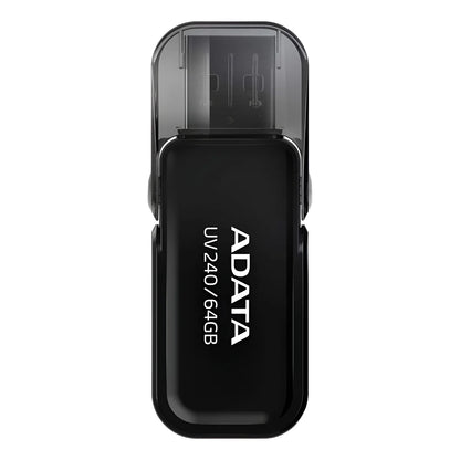 Adata UV240 64GB USB 2.0 Flash Drive Black Pendrive Style with Sliding Lid Plastic Material