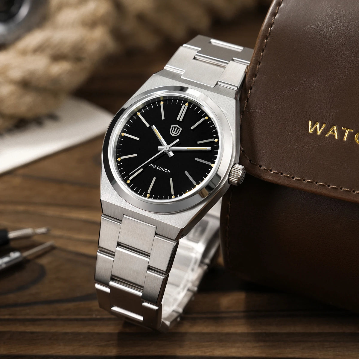 Watchdives Quartz Watches VH31 Sweep Movement New Sapphire Luxury Watch 37mm BGW9 Luminous 100m Waterproof Mens Watch