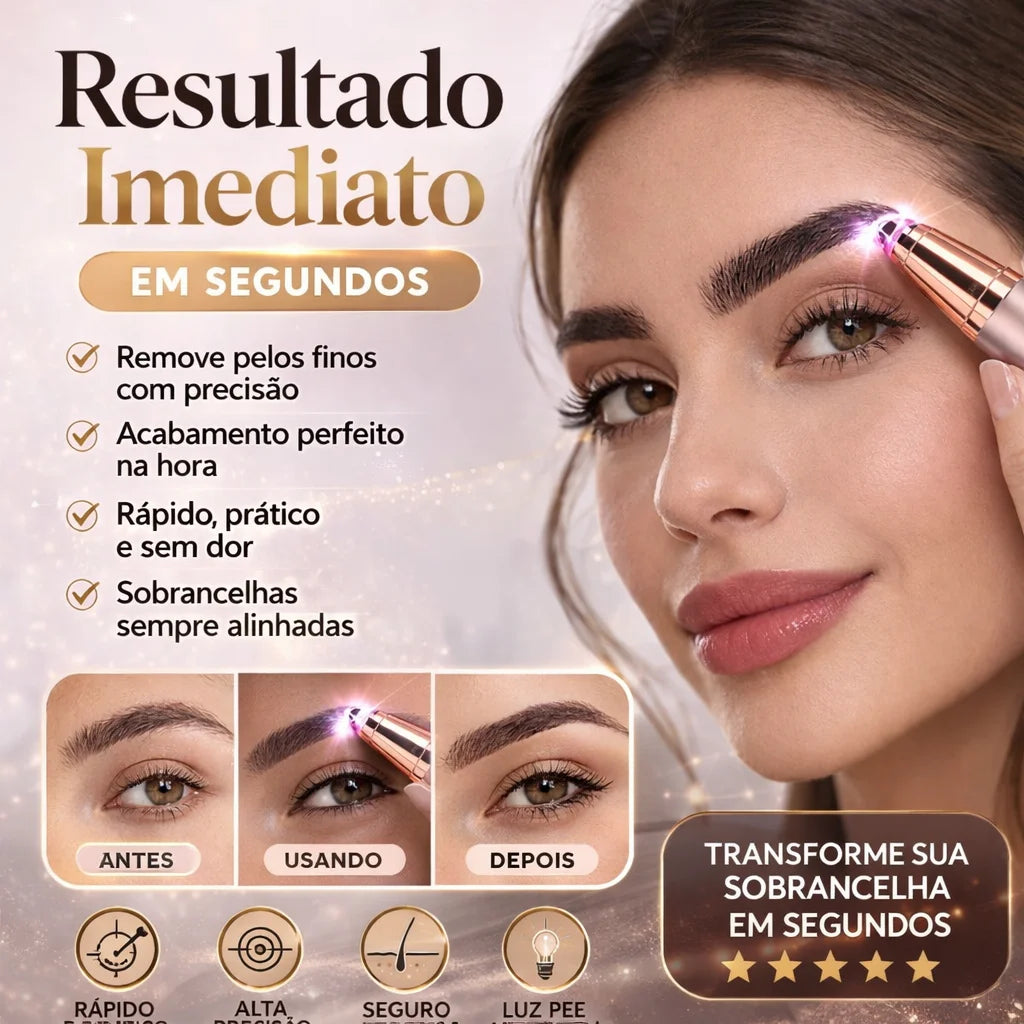 Caneta Elétrica Removedor De Pelos Sobrancelha E Rosto Recarregável Portátil Design Preciso E Suave