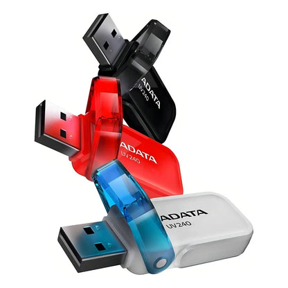 Adata UV240 64GB USB 2.0 Flash Drive Black Pendrive Style with Sliding Lid Plastic Material