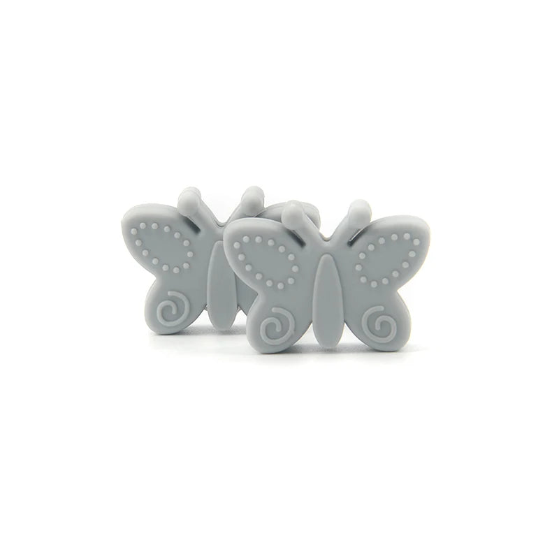 Bowknot 10pcs/lot Silicone Beads DIY Food Grade Silicone Teething Pacifier Cute Shaped Silicone teether Holder Accessories