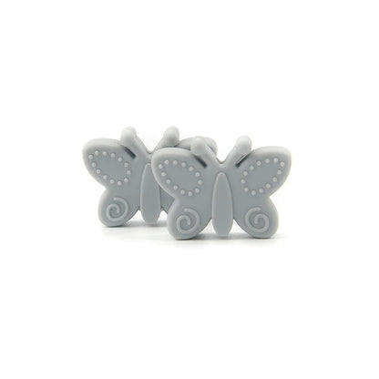 Bowknot 10pcs/lot Silicone Beads DIY Food Grade Silicone Teething Pacifier Cute Shaped Silicone teether Holder Accessories