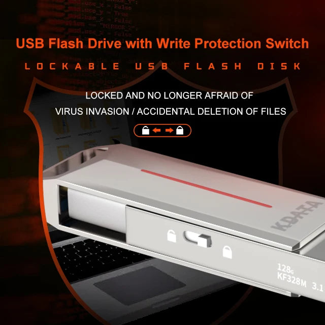 OTG Solid State Pendrive Metal 128GB 256GB 512GB Memory Stick Write Protect Switch Type C Usb 3.0 Flash Drive