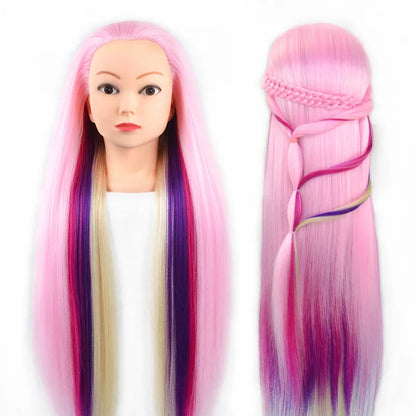 Long Hair Styling head For Hairstyle ProfessionaTraining Head Kit Mannequin Head Styling ToPractice Hot Curl lron Straighten