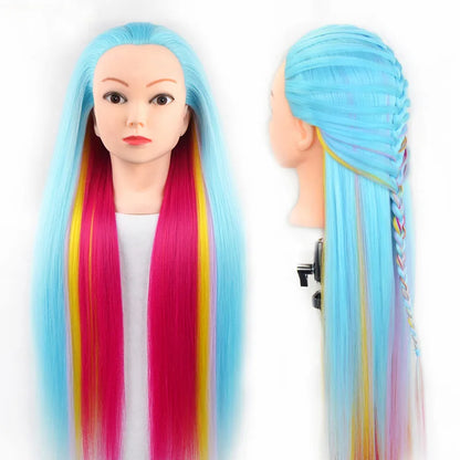 Long Hair Styling head For Hairstyle ProfessionaTraining Head Kit Mannequin Head Styling ToPractice Hot Curl lron Straighten
