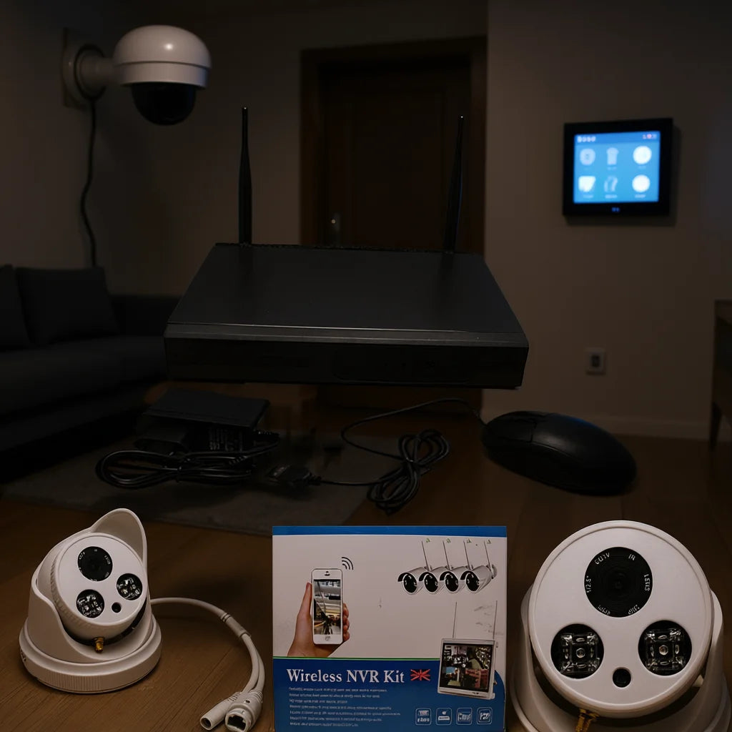 ONTECK Wireless NVR Kit 1080P H.264 HDMI Output Bullet Cameras Security System Surveillance Set