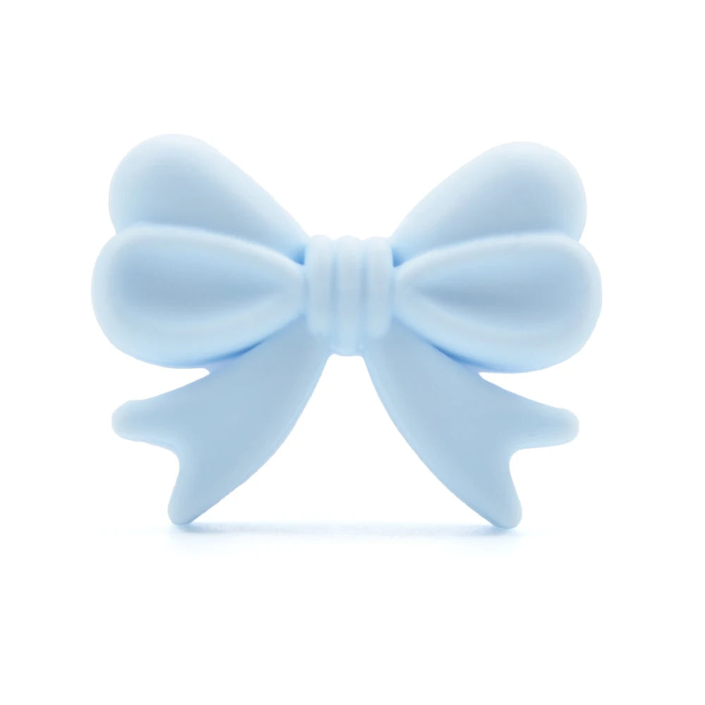 Bowknot 10pcs/lot Silicone Beads DIY Food Grade Silicone Teething Pacifier Cute Shaped Silicone teether Holder Accessories
