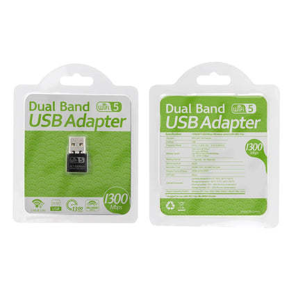 OEM Mini WiFi 5 1300Mbps Wireless Network Card Dual Band Mini AC1300 USB WiFi Adapter RTL8812BU Dual Band for PC Laptop