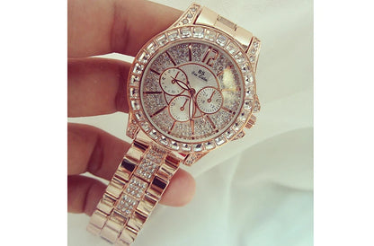 Women Watches Quartz Diamond Luxury Watch Fashion Top Brand Wristwatch Fashion Watch Ladies Crystal Jewelry Rose Gold Watch