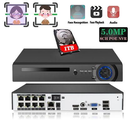 H.265 8CH 48V POE NVR XMeye P2P Network Video Recorder for 5MP 4MP IP CCTV Camera System