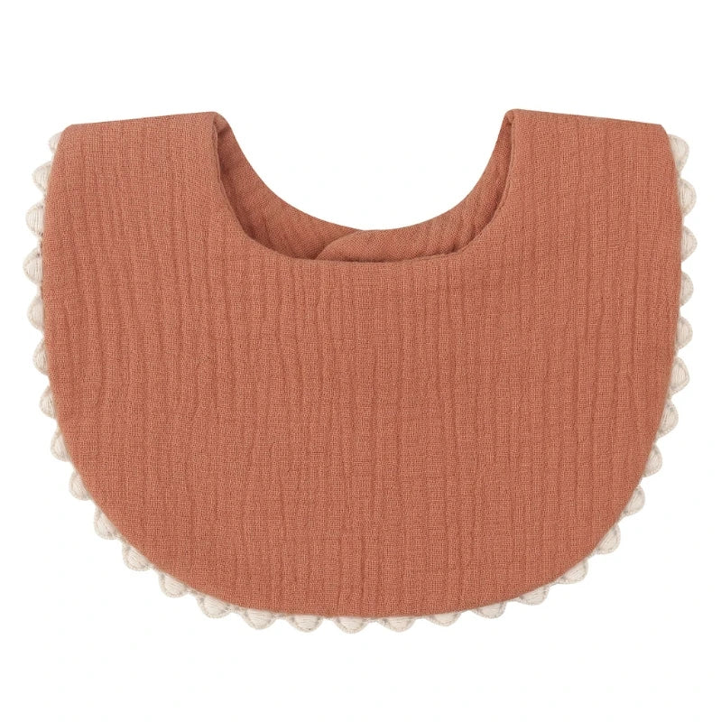 Cotton Gause Baby Bibs Solid Color Absorbent Baby Tassel Bib Newborn Burp Cloths Bandana Scarf for Kids Baby Girls Feeding Item