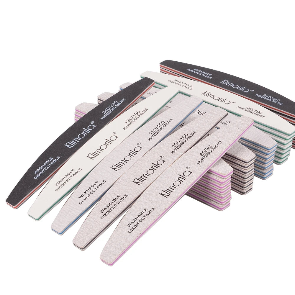 5/10PCS Klimonla Nail Files Durable High Quality Nail Files For Nails Manicure Salon Supplies Set 80/100/150/180/240 Grit