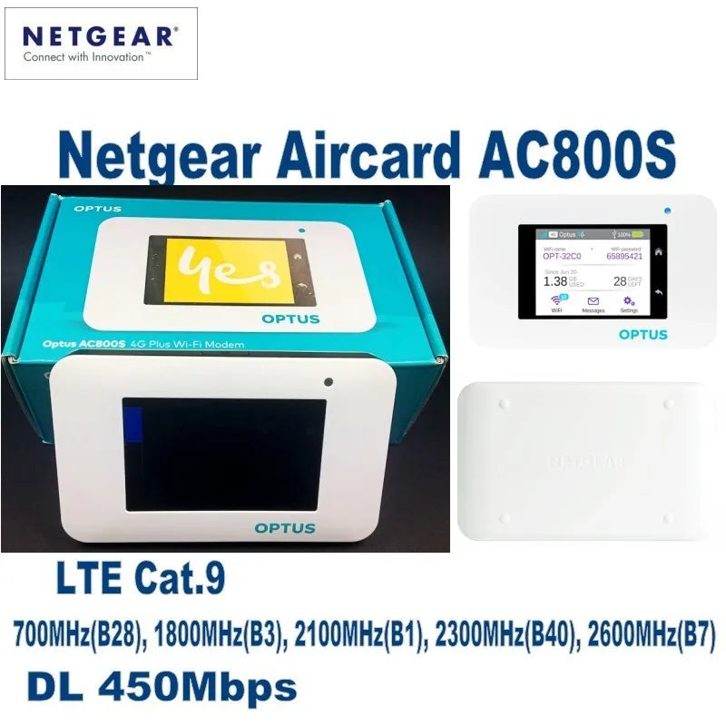 Original Unlocked Netger AirCard 800s Ac800s Cat9 450Mbps 4g Mini Wifi Dongle 4G Router Add Jump Cable