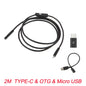 7mm Endoscope Camera Flexible IP67 Waterproof Micro USB Inspection Borescope Camera for Android PC Notebook 6LEDs Adjustable