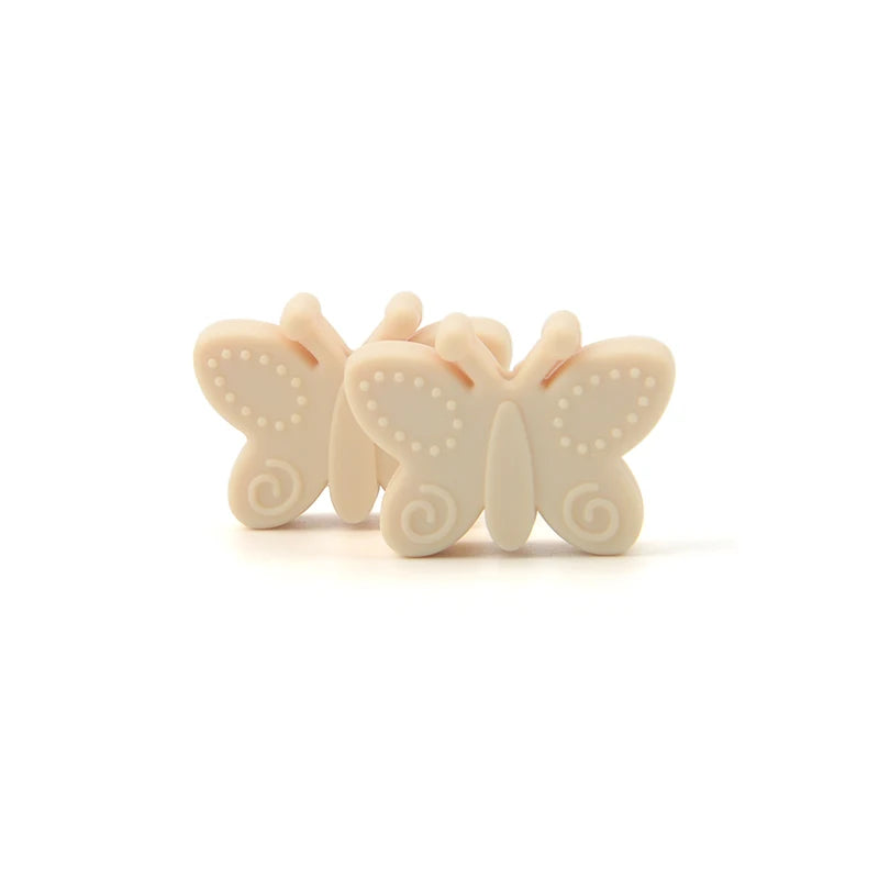 Bowknot 10pcs/lot Silicone Beads DIY Food Grade Silicone Teething Pacifier Cute Shaped Silicone teether Holder Accessories