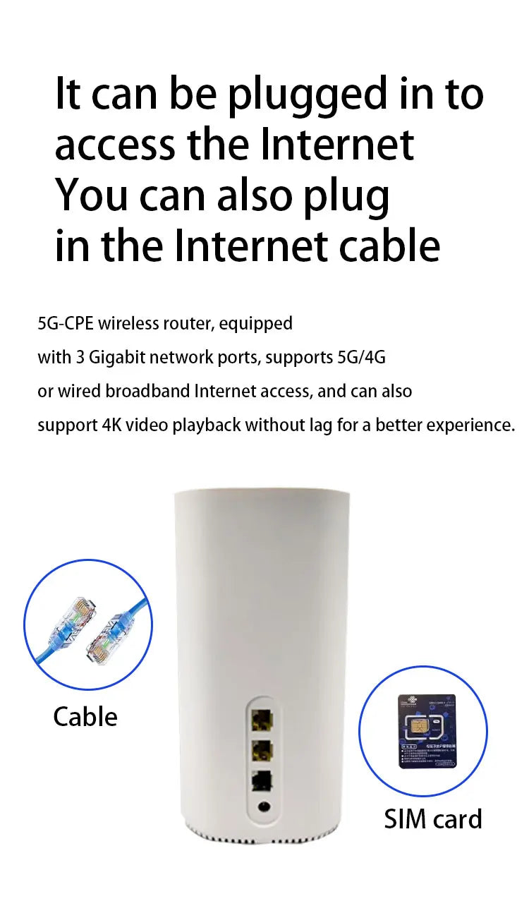 5G CPE LTE WIFI Hotspot Wireless 5G CPE WIFI 6 Router