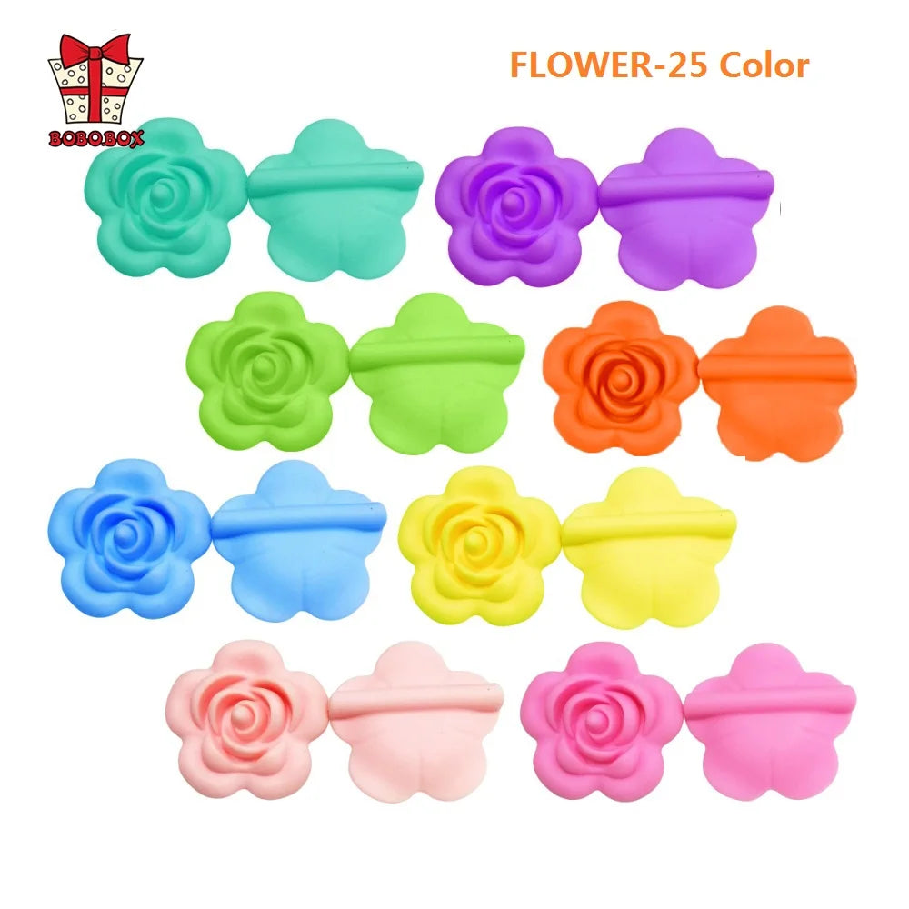 BOBO.BOX 100pc12mm Silicone Lentil Beads Baby Teething Bead BPA-Free Food Grade Making Baby Oral Care Pacifier Chain Accessorise