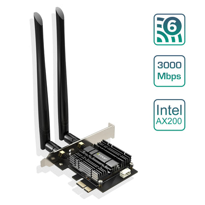 EDUP WiFi 6 Card BT 5.1 PCIe Network Card AX 3000Mbps AX200 802.11AX WiFi Adapter In-tel Wireless Ax200