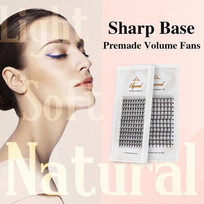 AGUUD 5 Trays/Lot Thin Roots Slim Base Premade Fans Lash Sharp Pointy Base Promade Russian Volume Fans Eyelash Extensions Faux