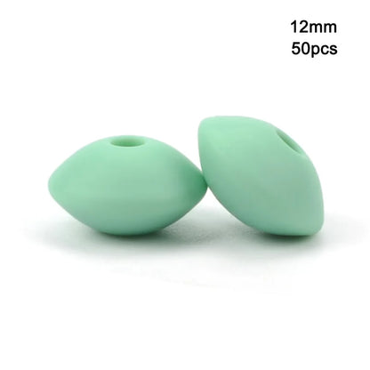 LOFCA 50pcs 12mm Silicone Lentil Beads Baby Teething Beads BPA-Free Food Grade Making Baby Oral Care Pacifier Chain  Accessorise