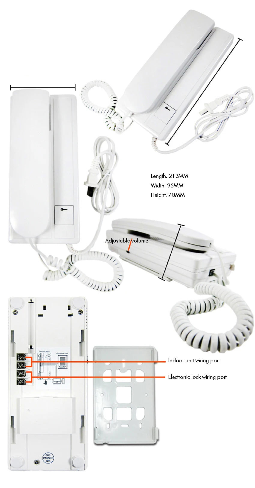 Door Phone System, Doorbell Intercom Entry System, Wired Intercom Doorbell Kits, Door Intercom, Support Unlock Door Release
