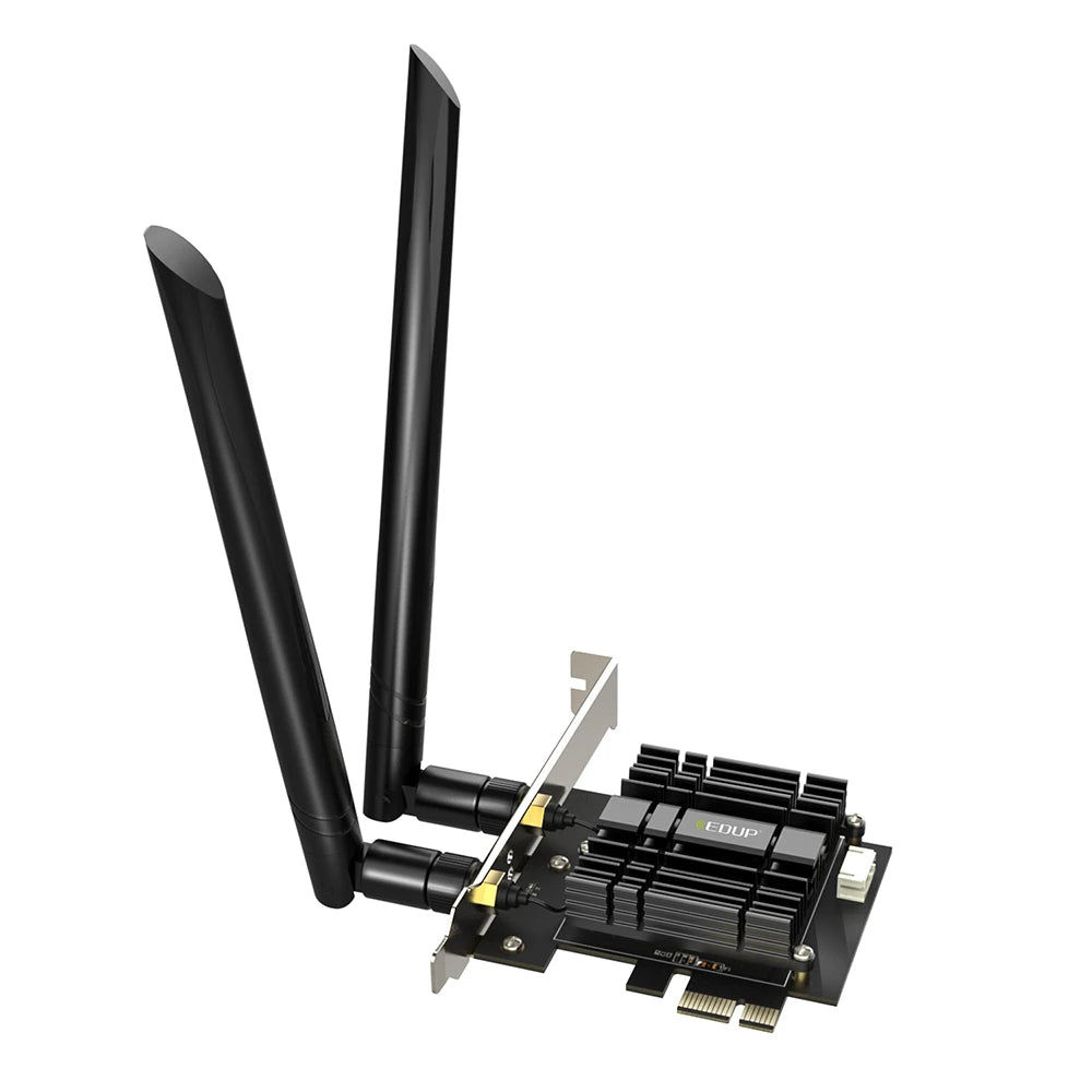 EDUP AC1300 PCIe WiFi PCIe Card 2.4G/5G Dual Band Wireless PCI Express Adapter, Long Range, Heat Sink Supports Windows 10/8.1/XP