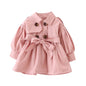 Fashion Baby Coat with Belt Cotton Autumn Spring Baby Girl Clothes Solid Color Infant Jacket Baby Girl Coat 2 Colors