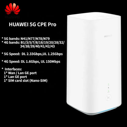 Unlocked 5G Hotspot H112-372 Modem Wifi 5G CPE Router H112-370 5g Mobile Wifi Router Double Band 5g Wifi Sim Card Slot